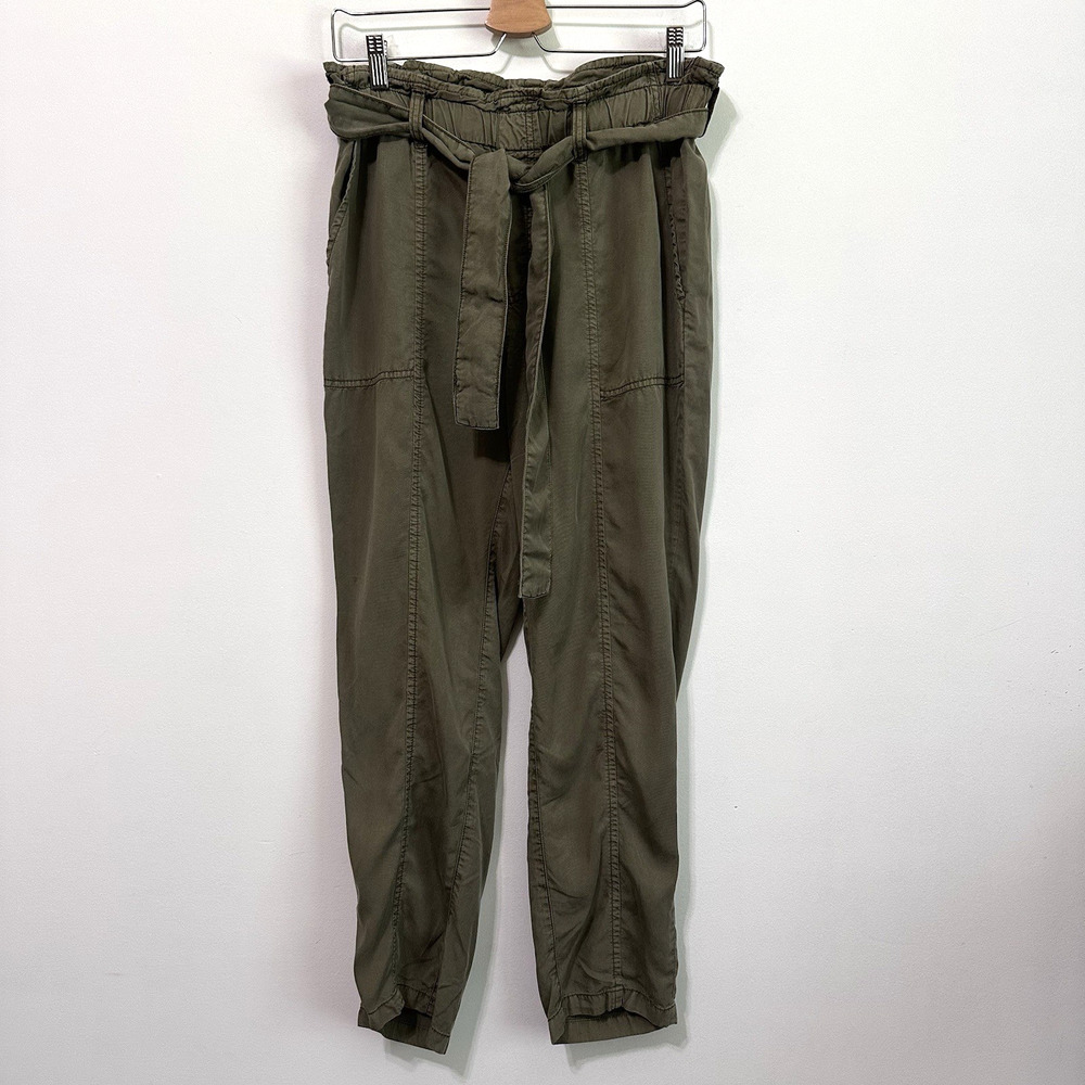 Social Standard Sanctuary Melody Pants S Tencel Green Paper Bag Belted Ankle